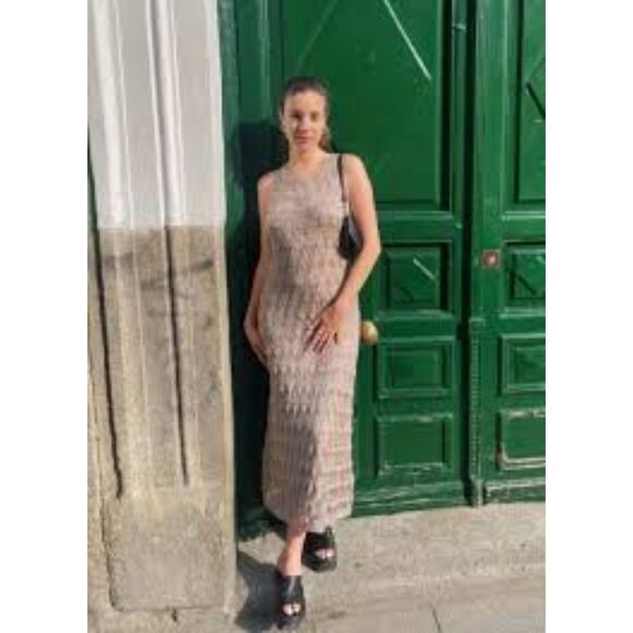 ZARA CROCHET METALLIC THREAD KNIT DRESS LIMITED EDITION - Picture 3 of 14